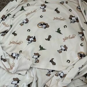 American Eagle Peanuts Snoopy Cowboy Pajama Set
